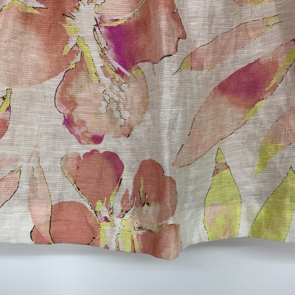 LOFT Skirt Floral Print Linen Blend A Line Mini Lined - Picture 4 of 10